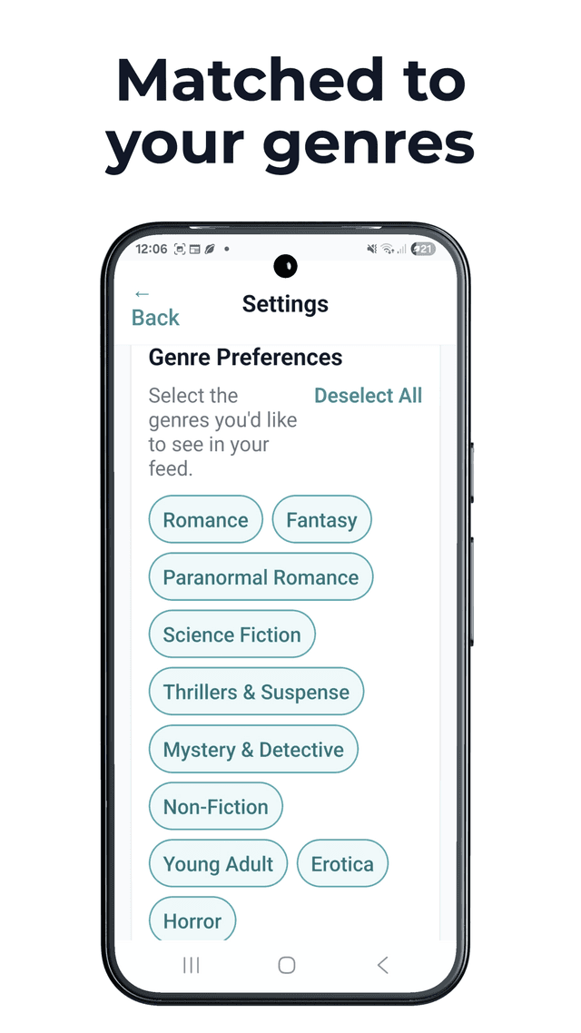 Matched to your genres — personalised settings